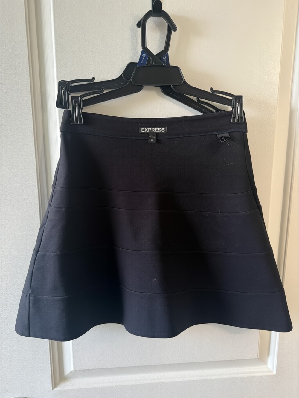 Express Black A-Line Skirt with Subtle Banding